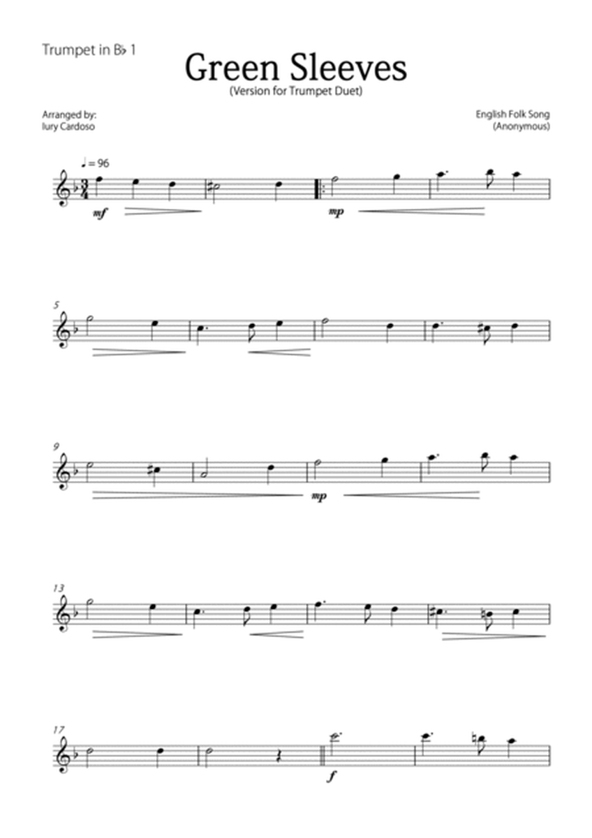 "Green Sleeves" - Beautiful easy version for TRUMPET DUET image number null