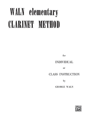 Book cover for Waln Elementary Clarinet Method