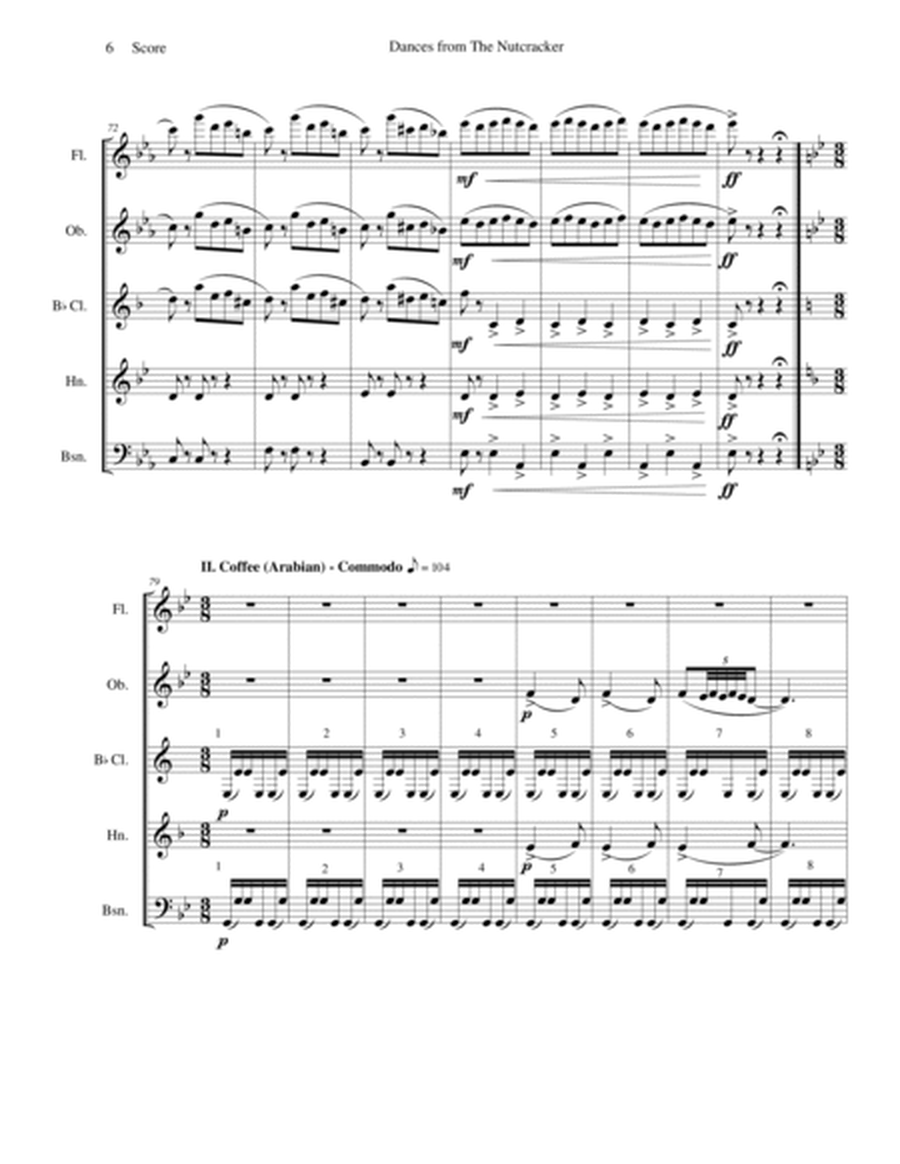 Six Dances from The Nutcracker by Tchaikowsky for Woodwind Quintet image number null