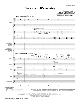 Book cover for Somewhere It's Snowing (arr. John Leavitt) - Full Score