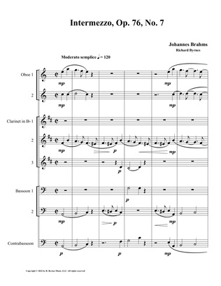 Intermezzo, Op. 76, No. 7 (Woodwind Octet)