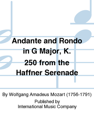 Book cover for Andante and Rondo in G Major, K. 250 from the Haffner Serenade