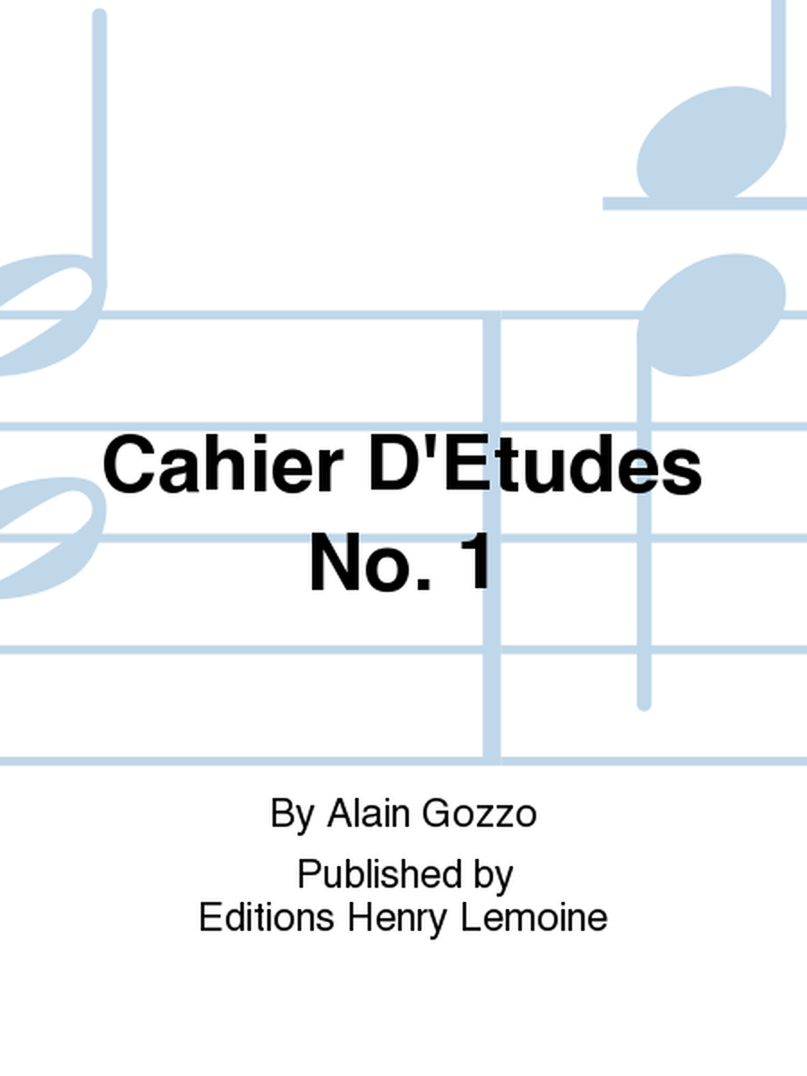 Cahier d'etudes No. 1