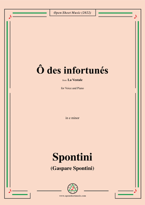 Book cover for Spontini-Ô des infortunés,from La Vestale,in e minor