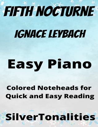 Book cover for Fifth Nocturne Opus 52 Number 5 Easy Piano Sheet Music with Colored Notation