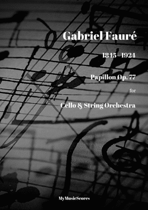Book cover for Faure Papillon op. 77 for Cello and String Orchestra