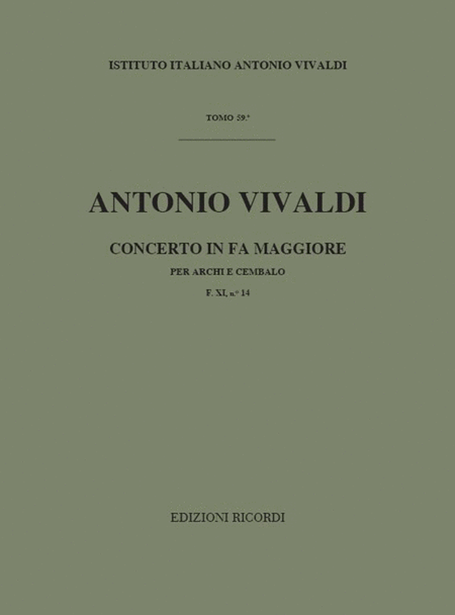 Concerto Per Archi E B.C.: In Fa Rv 136