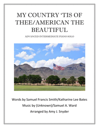 Book cover for My Country 'Tis of Thee/America the Beautiful medley, piano solo