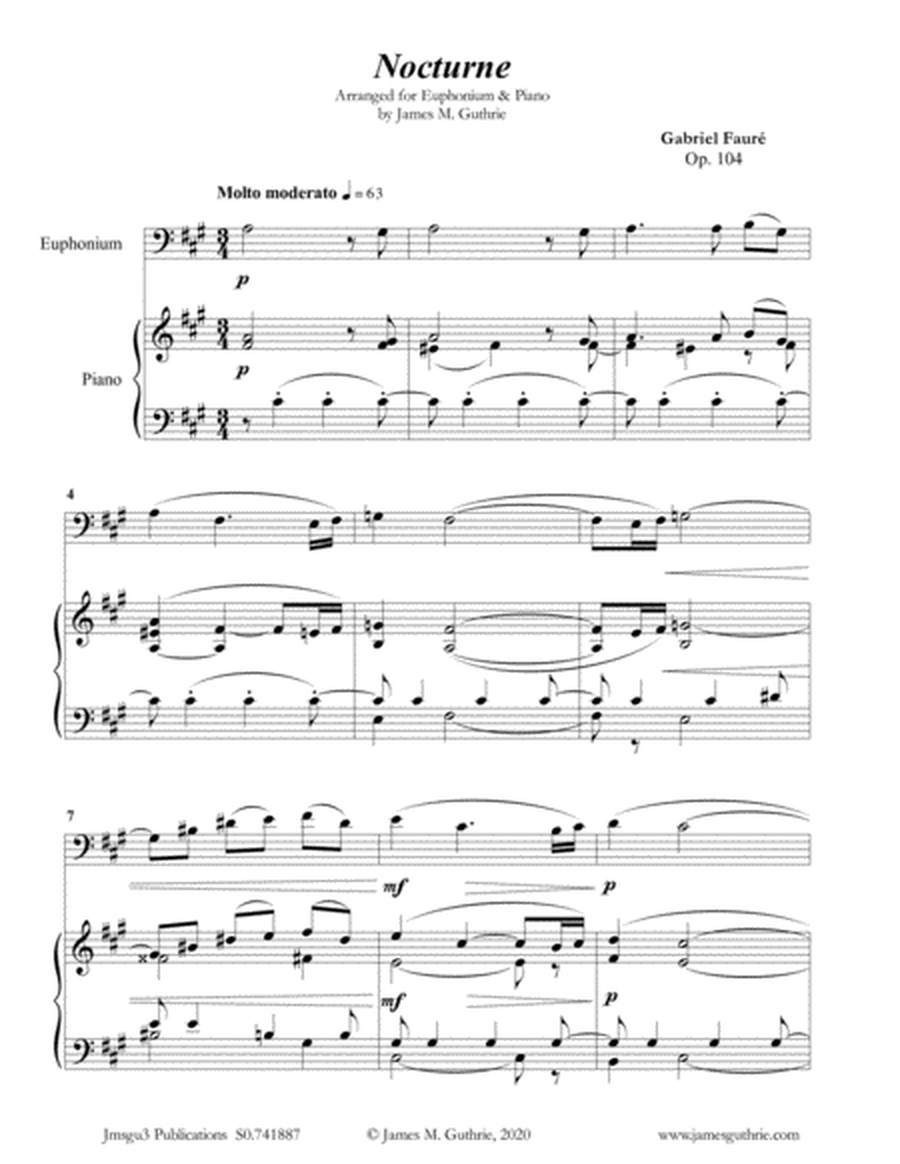Fauré: Nocturne Op.104 for Euphonium & Piano image number null