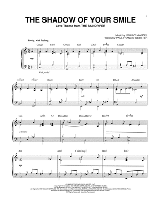 Book cover for The Shadow Of Your Smile [Jazz version] (arr. Brent Edstrom)