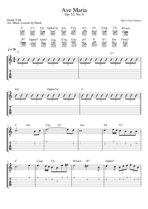 Book cover for Ave Maria (GUITAR TAB) Op. 52, No. 6 [Franz Schubert]