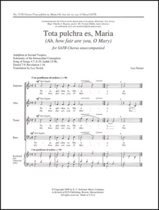 Book cover for Tota pulchra es, Maria (Ah, how fair are you, O Mary)