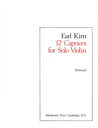 Book cover for 12 Caprices For Solo Violin