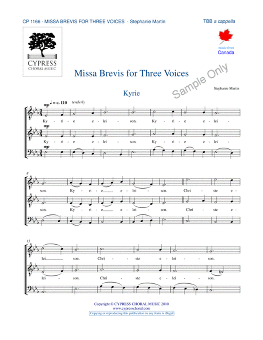 Missa Brevis for Three Voices image number null