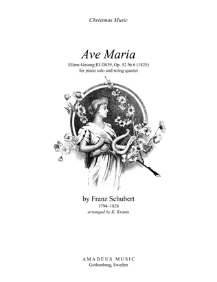 Book cover for Ave Maria (Schubert) for string quartet/quintet and piano (solo)