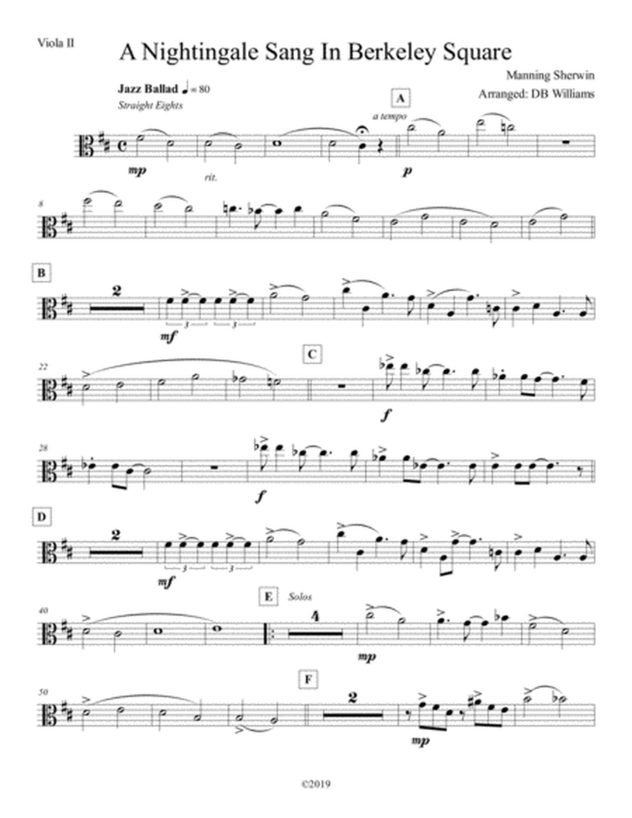 A Nightingale Sang In Berkeley Square (Viola 2)