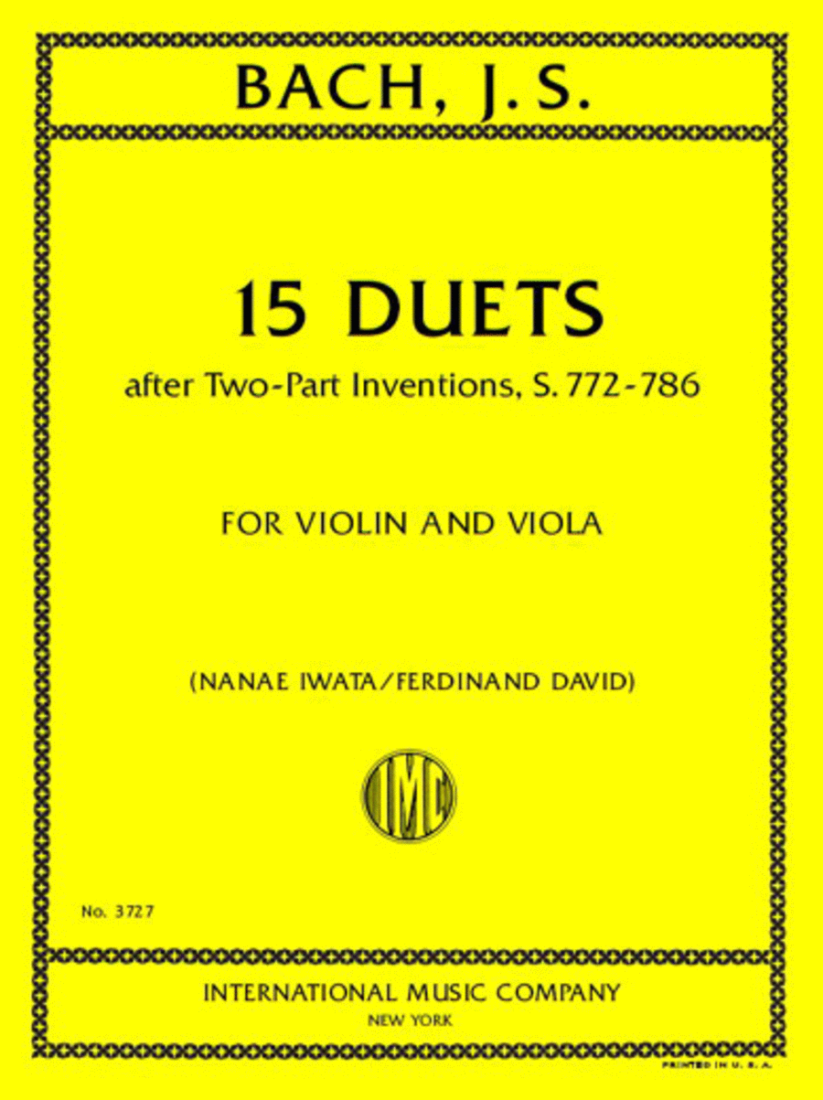15 Duets after Two Part Inventions, BWV 772-786