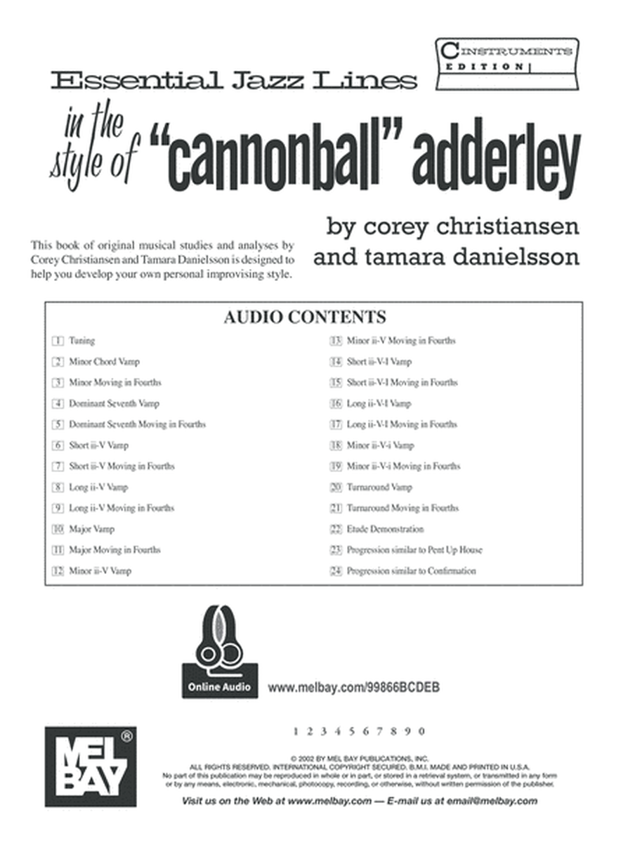 Essential Jazz Lines in the Style of Cannonball Adderly, C Instrument image number null