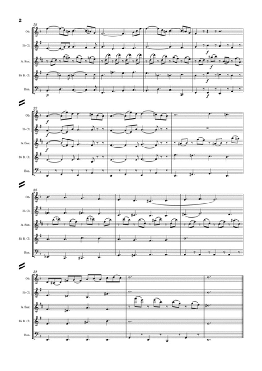 Lacrimosa (from Requiem in D minor, K. 626) for Reed Quintet image number null