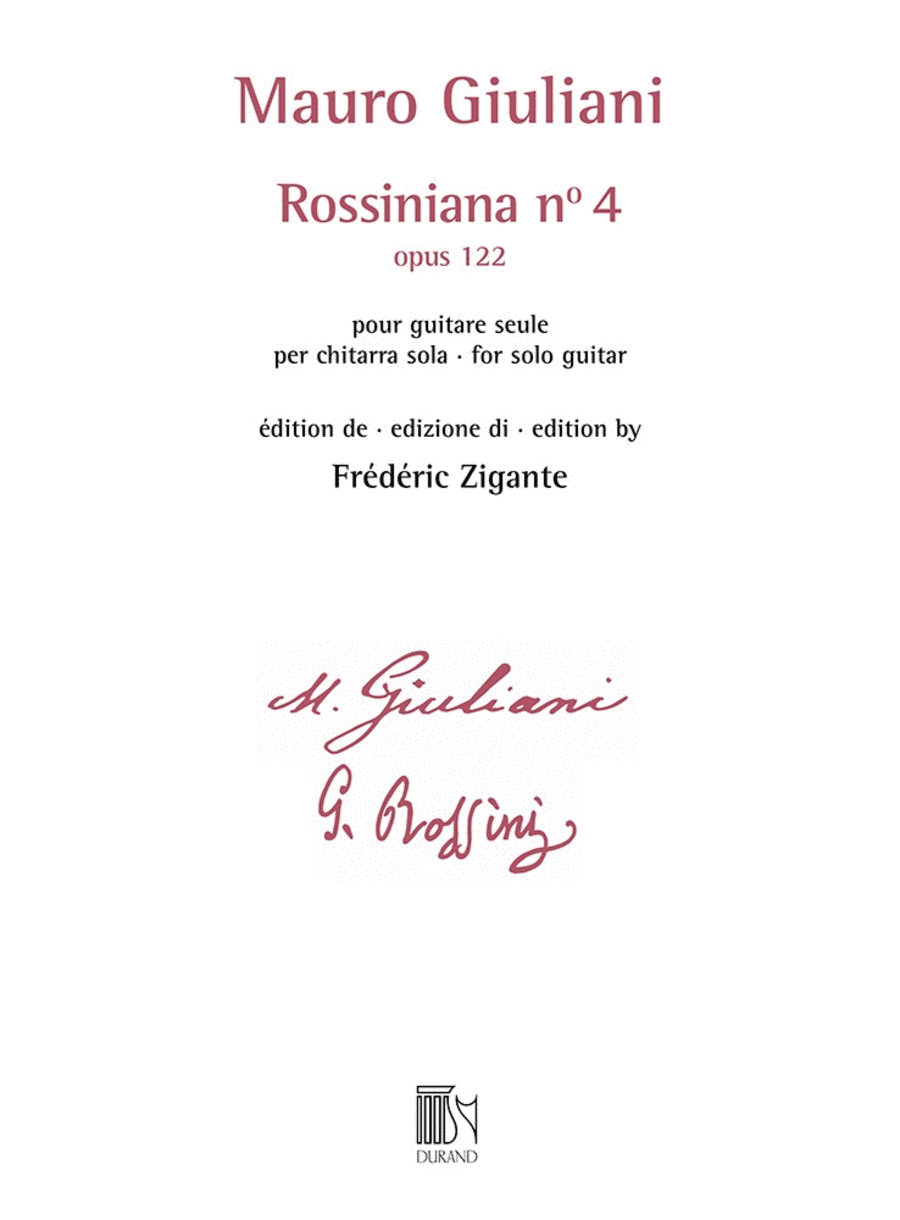 Rossiniana No. 4, Op. 122 edited by Frederic Zigante