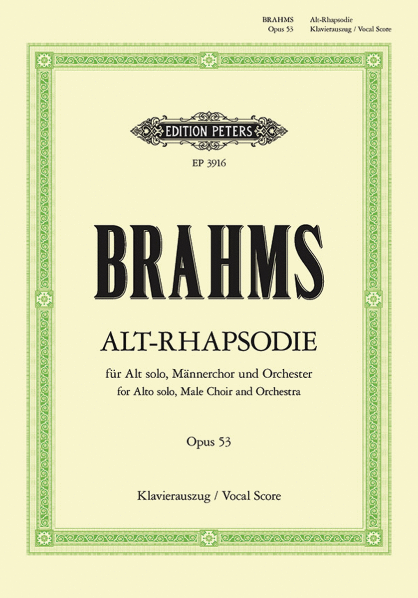 Alto Rhapsody Op. 53 (Vocal Score)