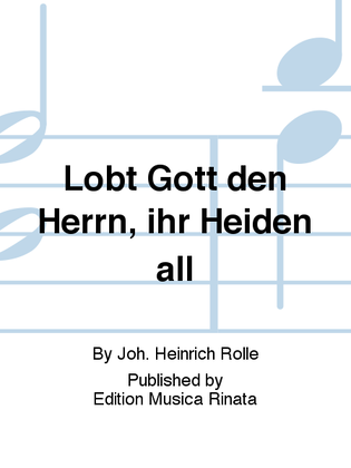 Book cover for Lobt Gott den Herrn, ihr Heiden all