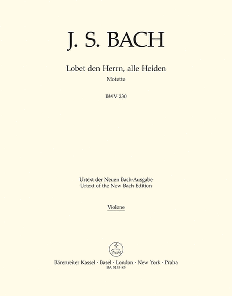 Lobet den Herrn, alle Heiden, BWV 230