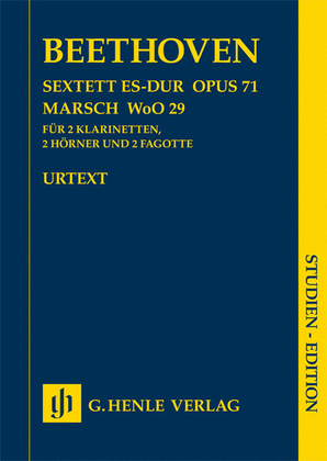 Book cover for Sextet in E-flat Major, Op. 71 and March, WoO 29