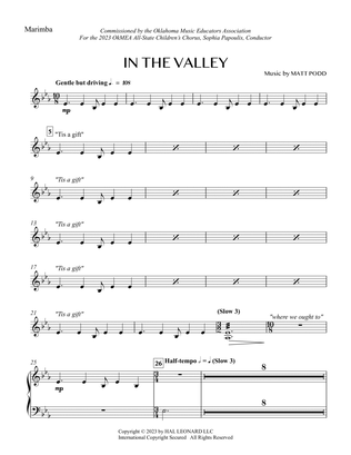 Book cover for In The Valley - Marimba