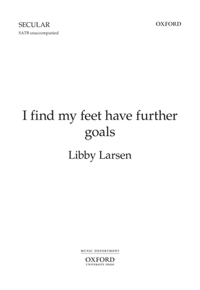 Book cover for I find my feet have further goals