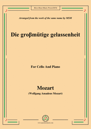 Book cover for Mozart-Die groβmütige gelassenheit,for Cello and Piano