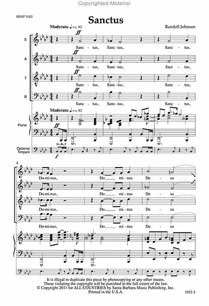 Sanctus - SATB Octavo image number null