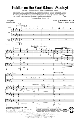 Book cover for Fiddler On The Roof (Choral Medley) (arr. Ed Lojeski)