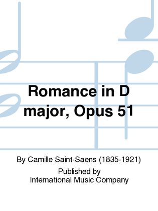 Book cover for Romance In D Major, Opus 51