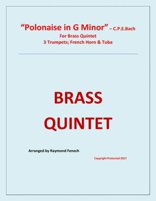 Book cover for Polonaise in G Minor - For Brass Quintet ( 3 Trumpets in B Flat; Horn in F and Tuba)
