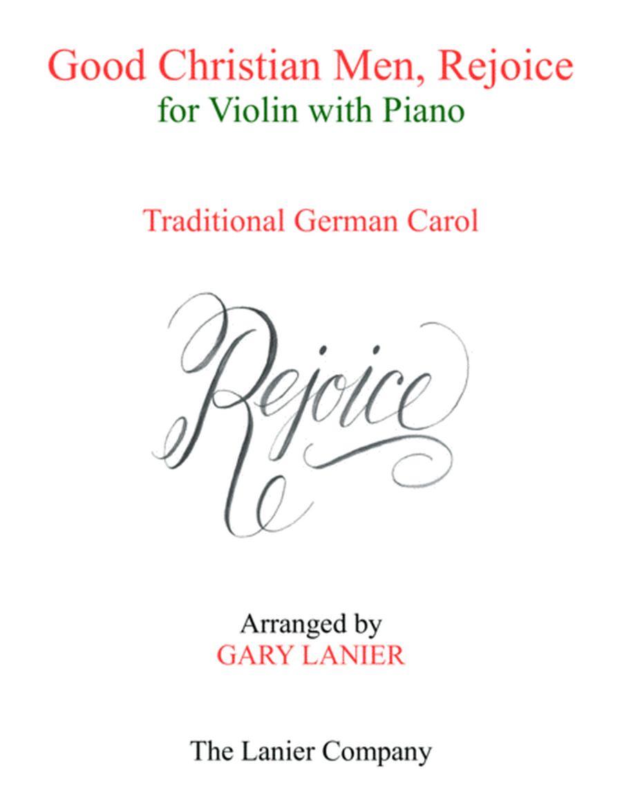 GOOD CHRISTIAN MEN, REJOICE (Violin with Piano & Score/Part) image number null