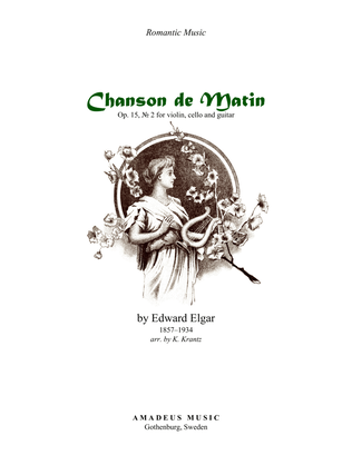 Book cover for Chanson de Matin Op. 15 for violin, cello and guitar