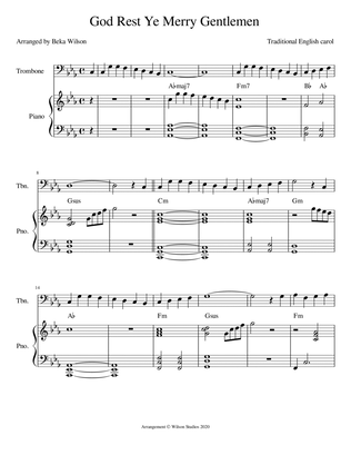 Book cover for God Rest Ye Merry Gentlemen--trombone solo (in C minor)