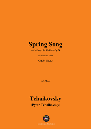 Book cover for Tchaikovsky-Spring Song,in A Major,Op.54 No.13