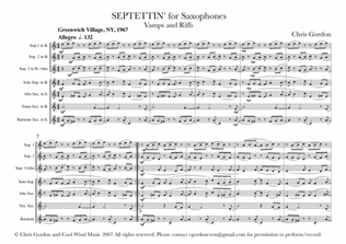 Book cover for Septettin' (for Saxophone Septet or Saxophone Ensemble)
