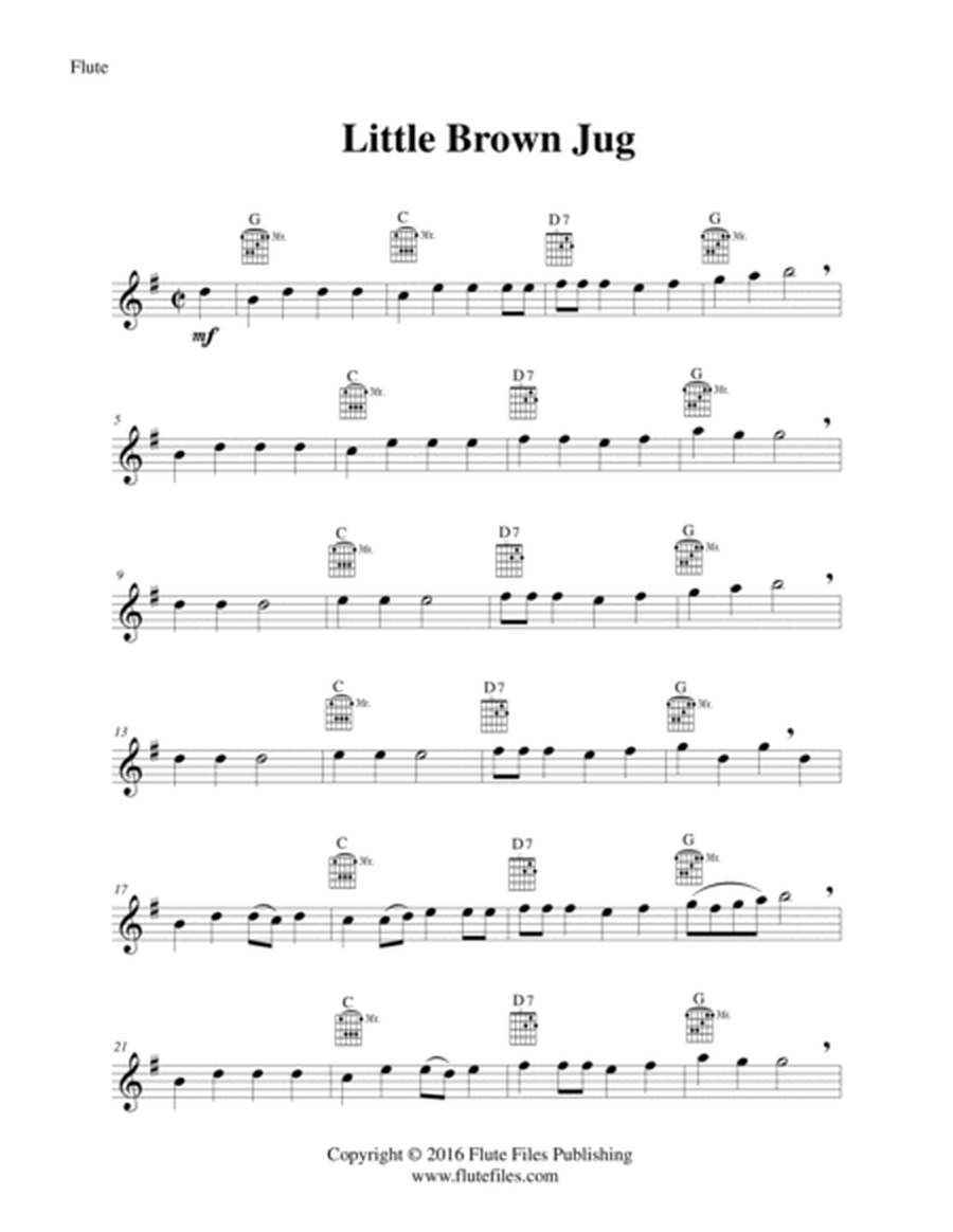 Little Brown Jug - Flute Solo with Guitar Chords image number null