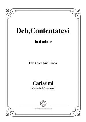 Book cover for Carissimi-Deh,Contentatevi,from 'A Cantata',in d minor,for Voice and Piano