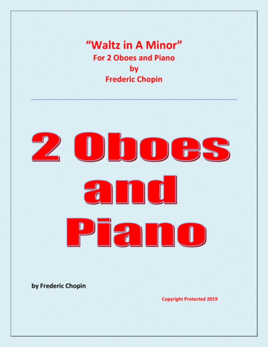 Waltz in A Minor (Chopin) - 2 Oboes and Piano - Chamber music image number null