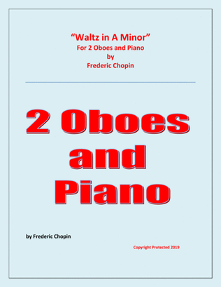 Book cover for Waltz in A Minor (Chopin) - 2 Oboes and Piano - Chamber music
