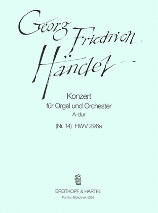 Book cover for Organ Concerto (No. 14) in A major HWV 296A