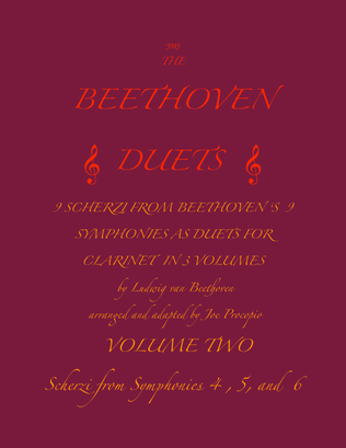 Book cover for The Beethoven Duets For Clarinet Volume 2 Scherzi 4, 5 and 6