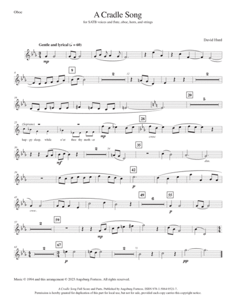 A Cradle Song: Full Score and Parts