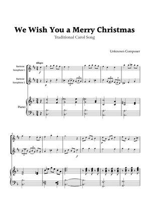 We Wish you a Merry Christmas for Baritone Sax Duet with Piano