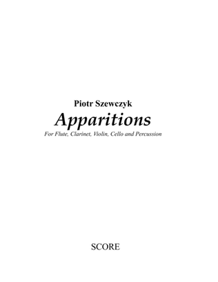 Book cover for Apparitions for Violin, Flute, Clarinet, Cello and Percussion