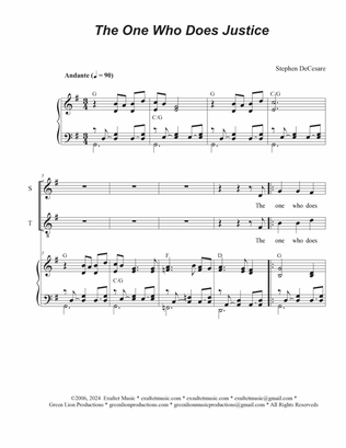 The One Who Does Justice (SATB)